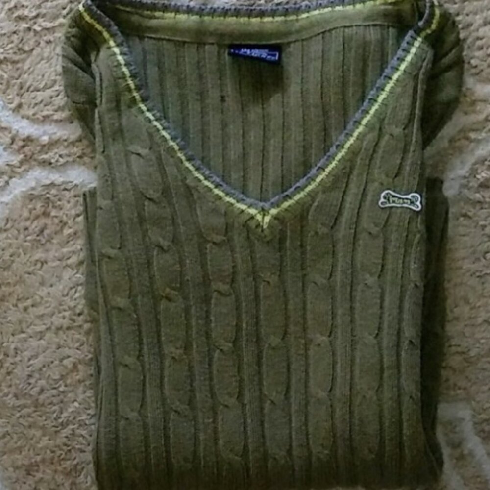 Le Tigre Woman’s Sweater M Green Cable Knit Sweater